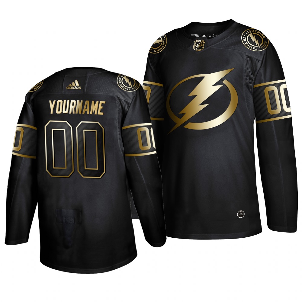 Adidas Lightning Custom Men 2019 Black Golden Edition Authentic Stitched NHL Jersey